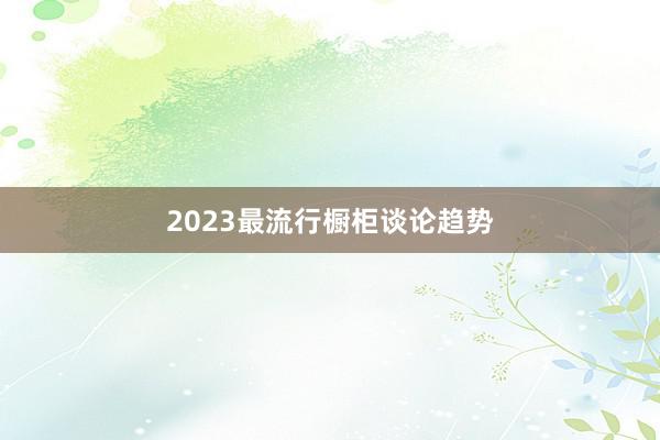 2023最流行橱柜谈论趋势